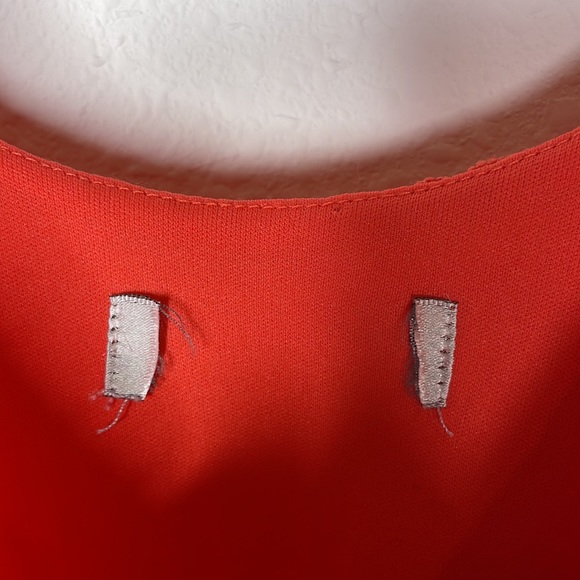 Y2K Ambiance Apparel Size M Coral Orange Floral Lace Bodycon Stretch Mini Dress - Picture 7 of 8